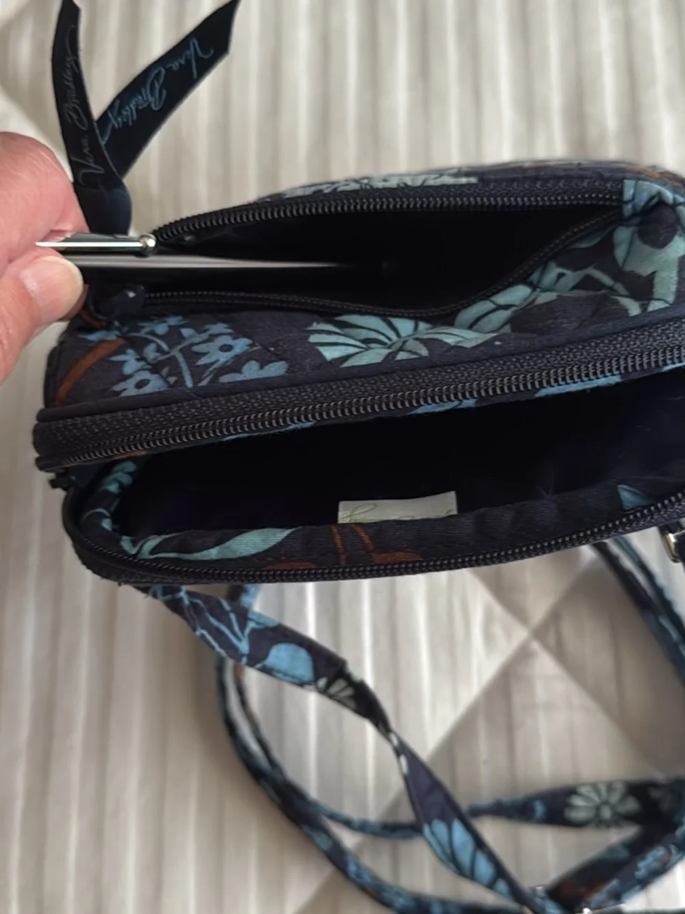 Vera Bradley Quilted Navy Floral Crossbody Purse